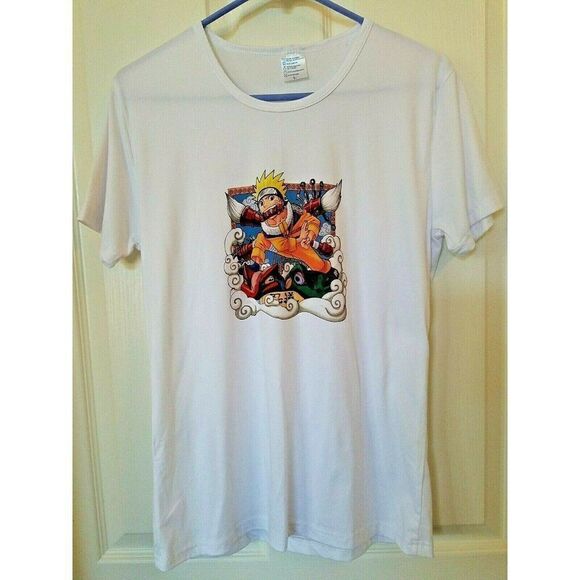 ANIME T-Shirt Tee Character Japan Warrior Birds Crown Colorful Womens Large - Picture 1 of 4